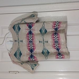 Chaps Top Short-Sleeve Aztec Sweater Style